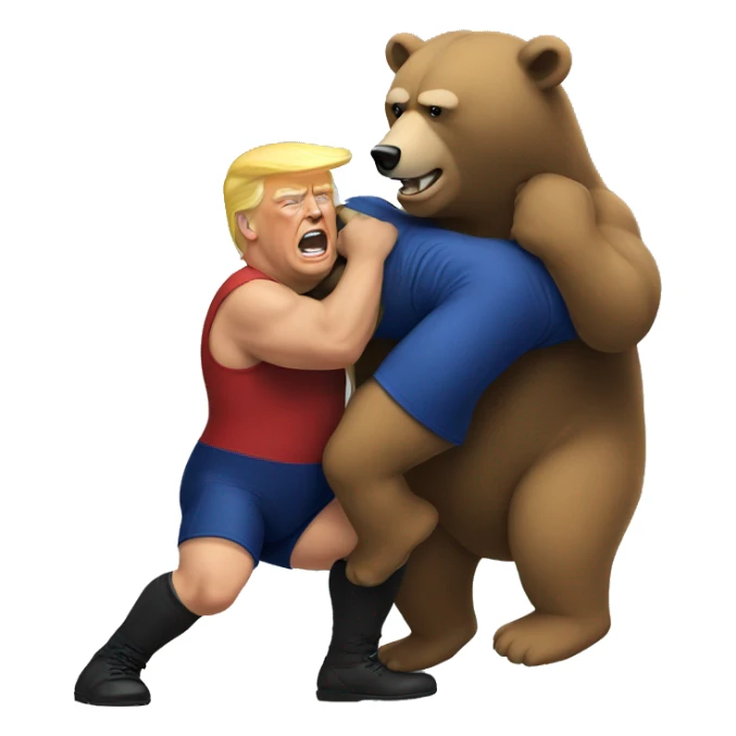 Donald trump wrestling a bear sticker