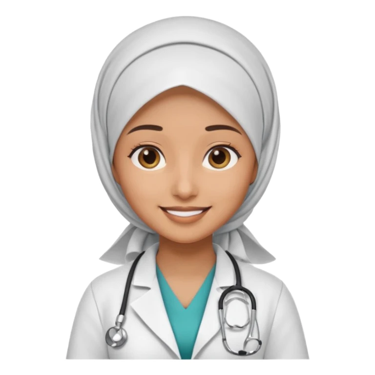 hijab doctor in white dress sticker