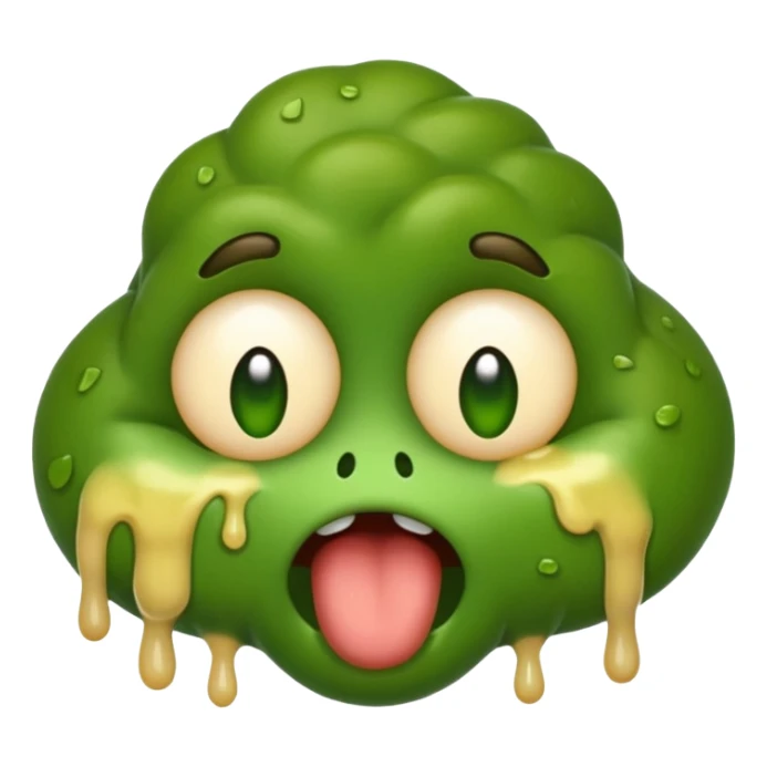 Make a emoji that has throw up on their eyes. sticker