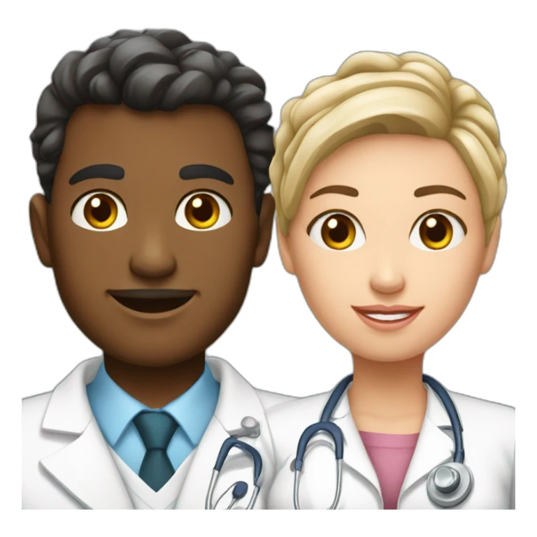 Young Neurologist and gynecologist in love sticker
