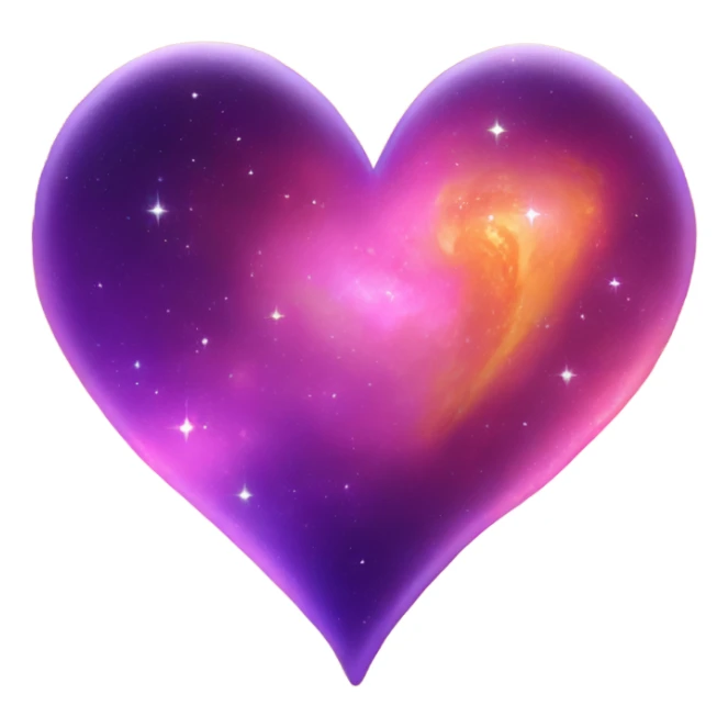 Orange purple pink galaxy heart sticker