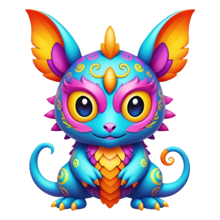 Cute kawaii cool complex detailed aesthetic-scenery-Fakémon-creature sticker