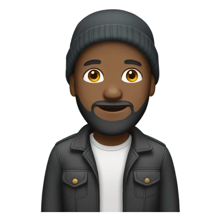 Black bald man with a beard and beanie full body sticker