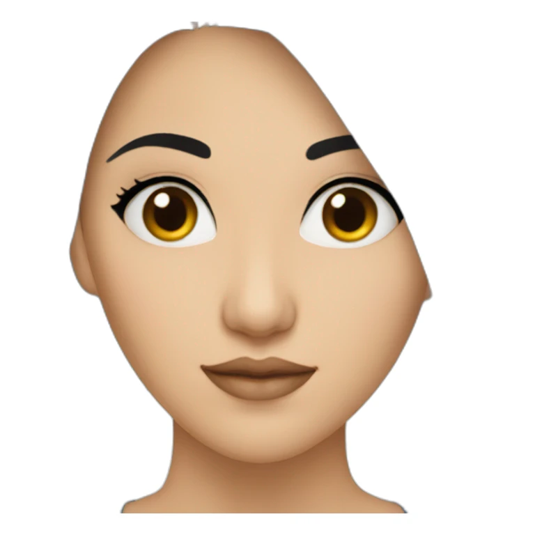 kazakh woman with black hair and eye liner sticker