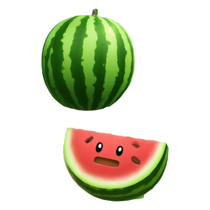 watermelon in front of broken fence sticker