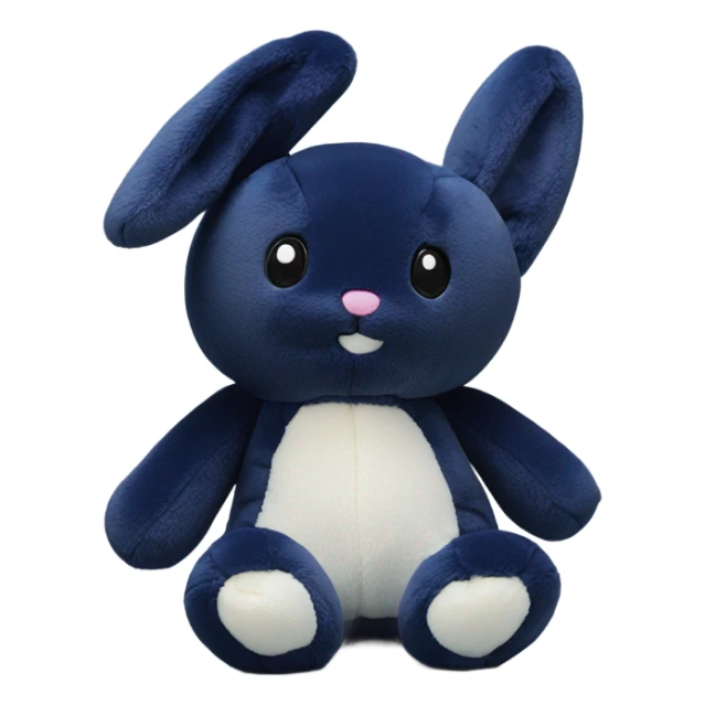 jellycat bunny navy with bluberry print for inside ears and paws  sticker