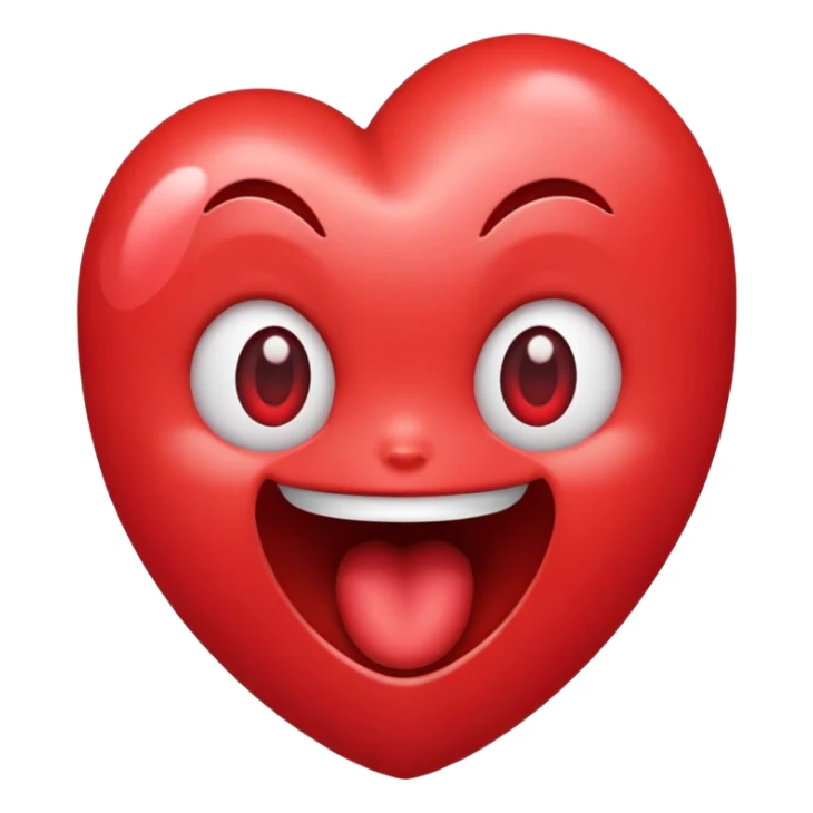 Heart with heart eyes and mouth open sticker