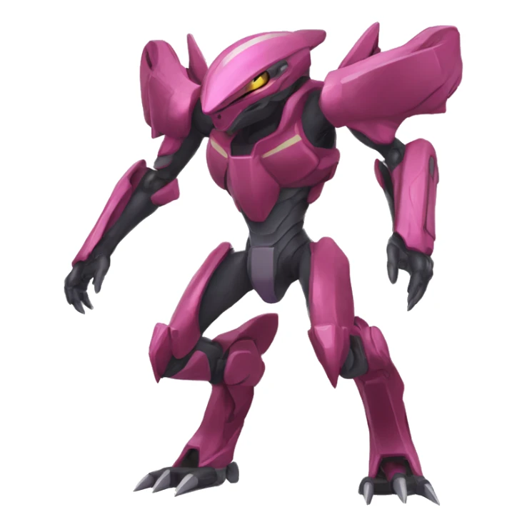 a Genesect-Raptor-Fakémon—hybrid with a futuristic visor-helmet full body sticker