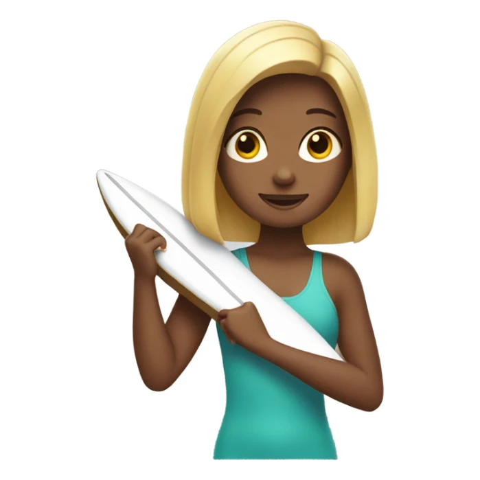 girl holding a surfboard in her hands sticker