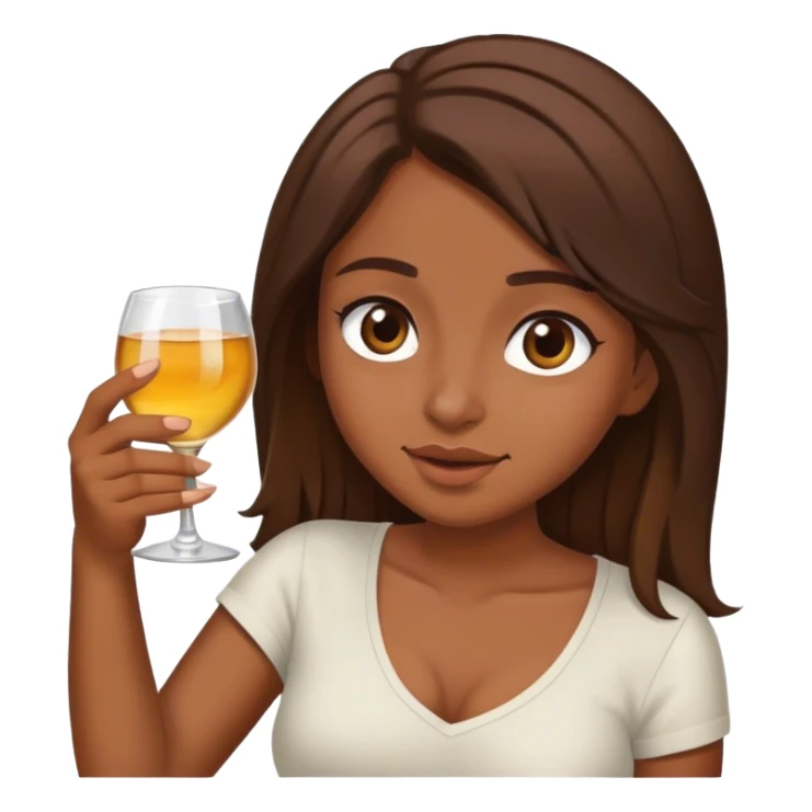 Brown hair girl drunk holding alcohol  sticker