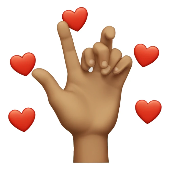 Sparked love sign with fingers sticker