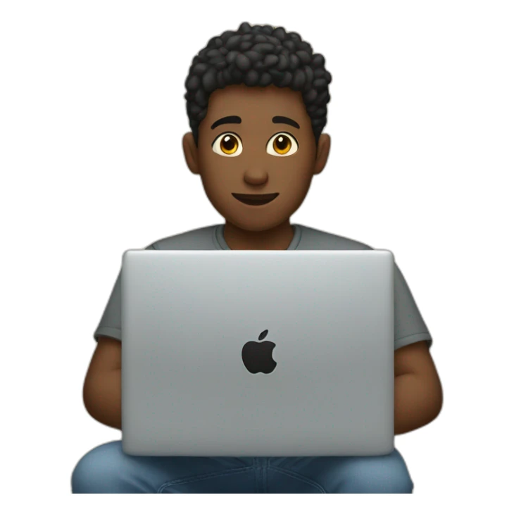  boy with an apple laptop sticker