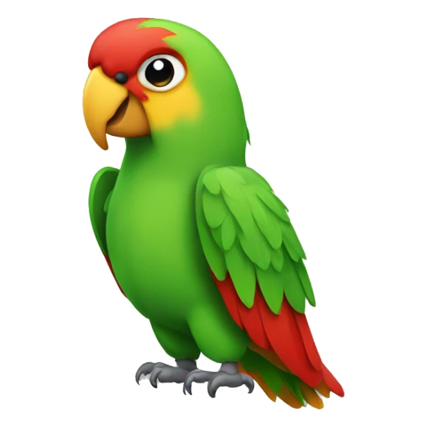 parrot with red face green body and yellow beak sticker