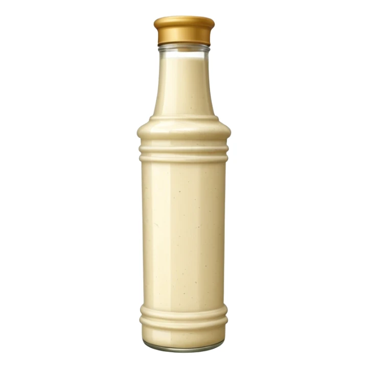 Creamy salad dressing in a bottle shaped like a roman pillar sticker