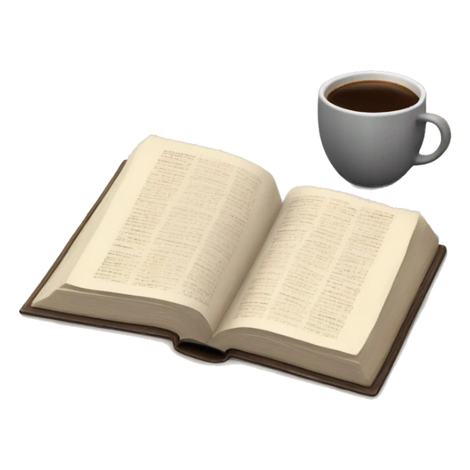Open Bible with a cup of coffee next to it  sticker
