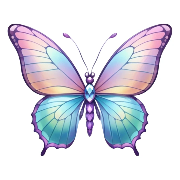 Pastel iridescent glass crystal butterfly sticker