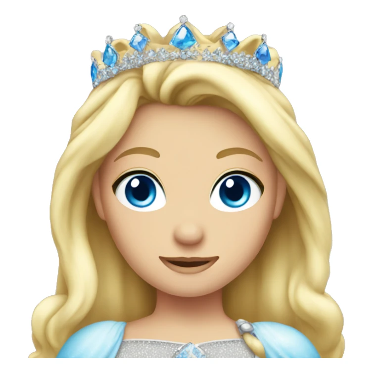 blonde blue eyes princess wearing tiara  sticker