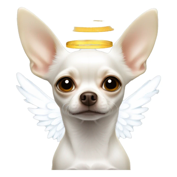 White Chihuahua with angel wings and halo sticker