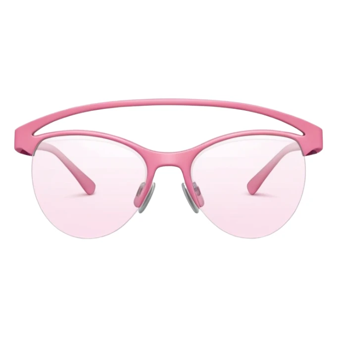 extremely minimalist pink visor glasses, single thin curved line design, barely there sticker