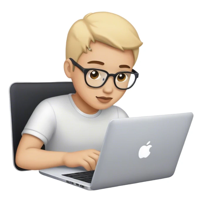 Generate emoji that is working on a laptop  sticker