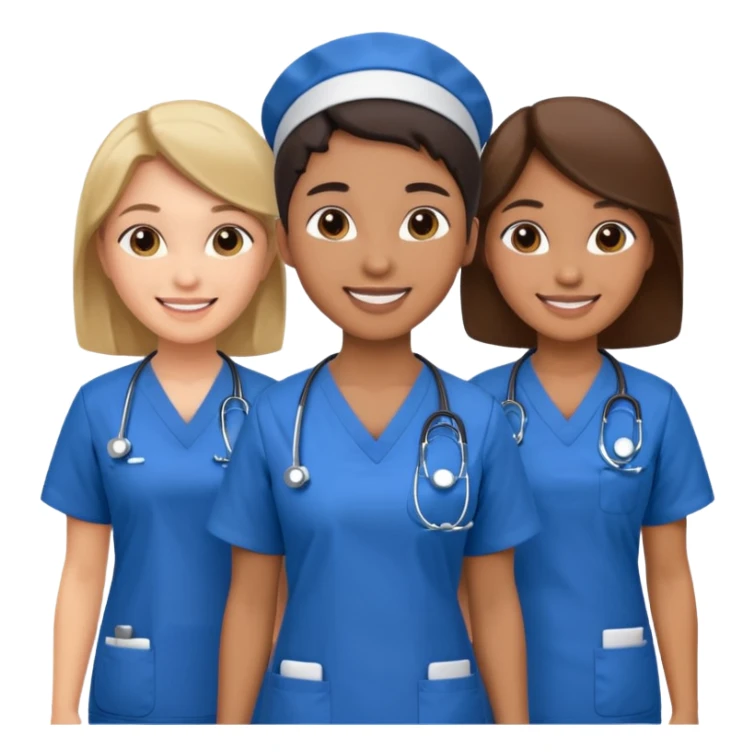 ahora una imagen de grupo de enfermeras/os+ sticker