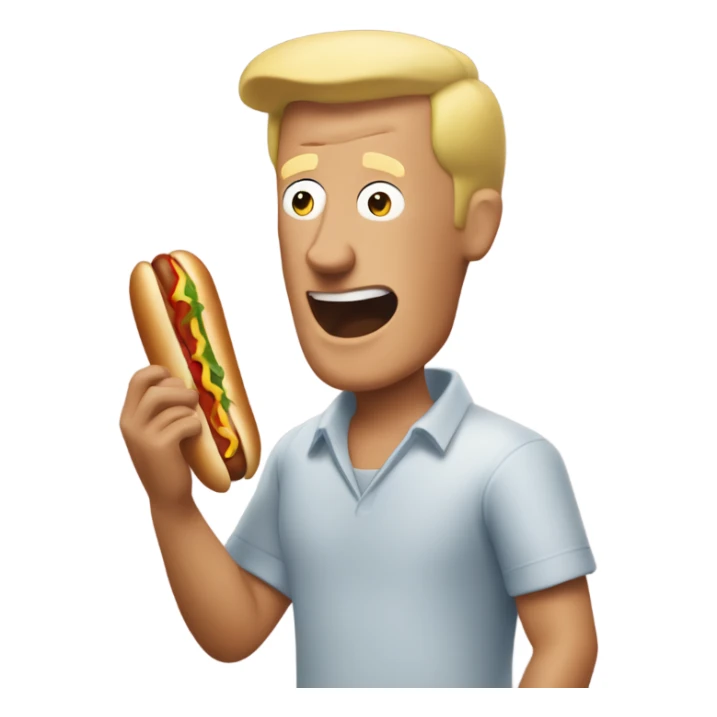 boomhauer eating a hot dog sticker