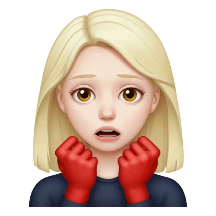 a girl pretending to choke them self sticker