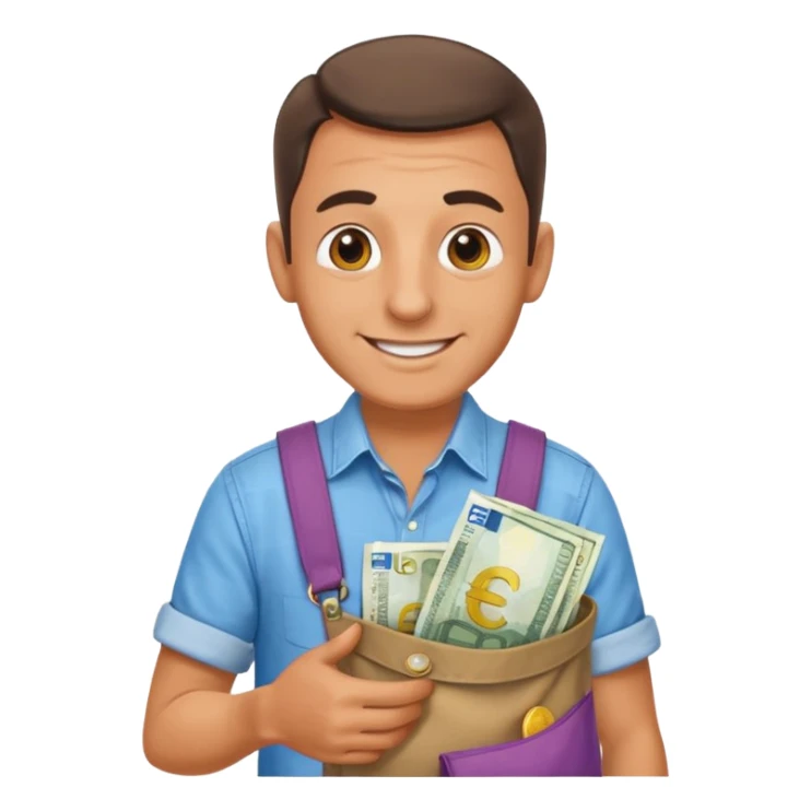 UNCLE WITH a bag of Euro MONEY sticker