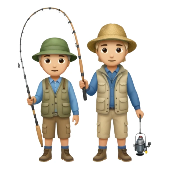 father and son fishing full body sticker