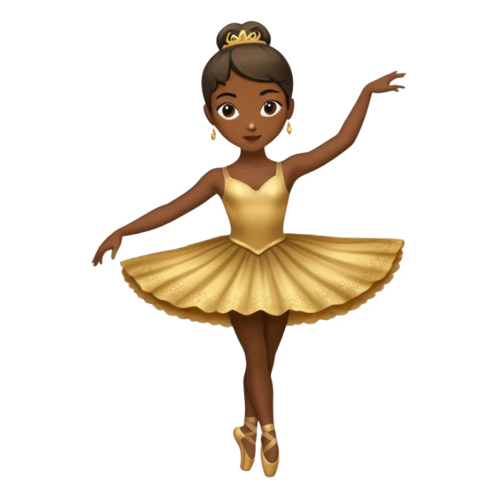 dark-skinned ballerina wearing golden outfit sticker
