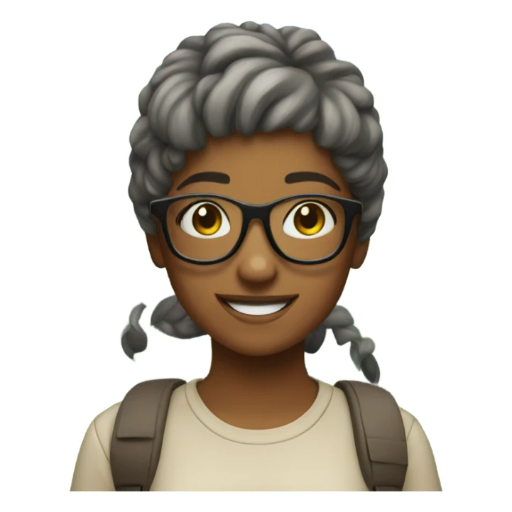 cheerful girl in nature with glasses sticker