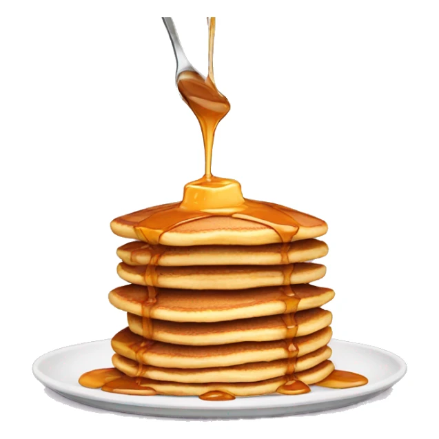 A stack of pancakes with caramel sticker