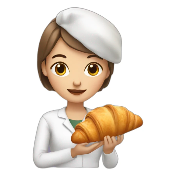 French Girl Holding a Croissant sticker