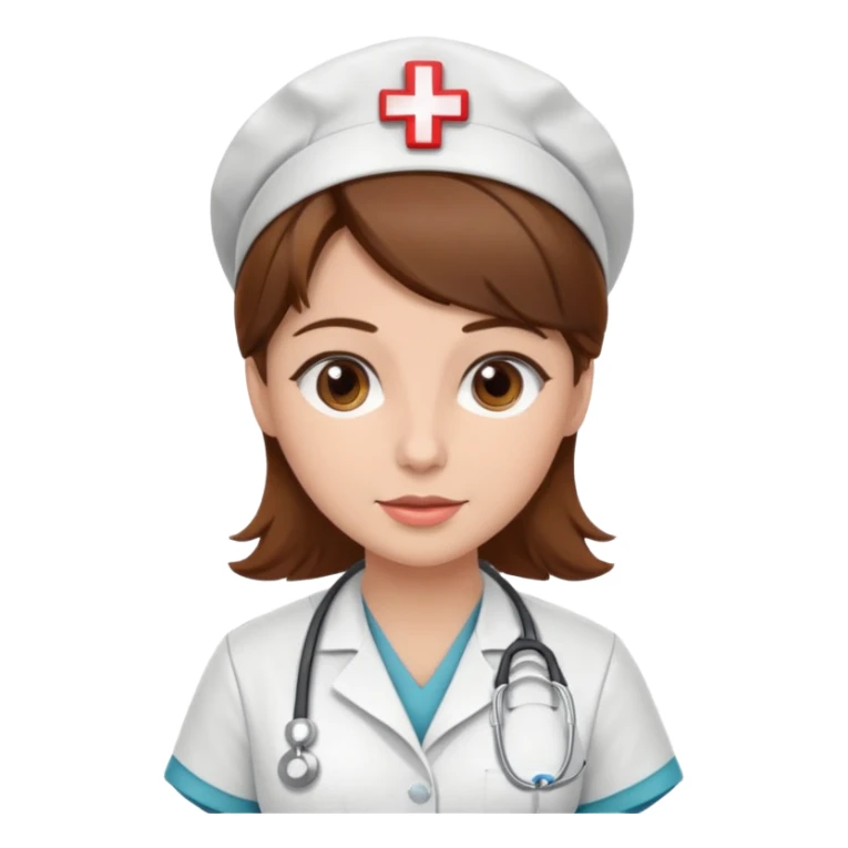 nurse with brown hair sticker