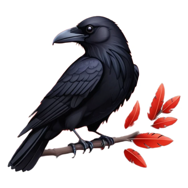 black raven against the backdrop of the red moon sticker