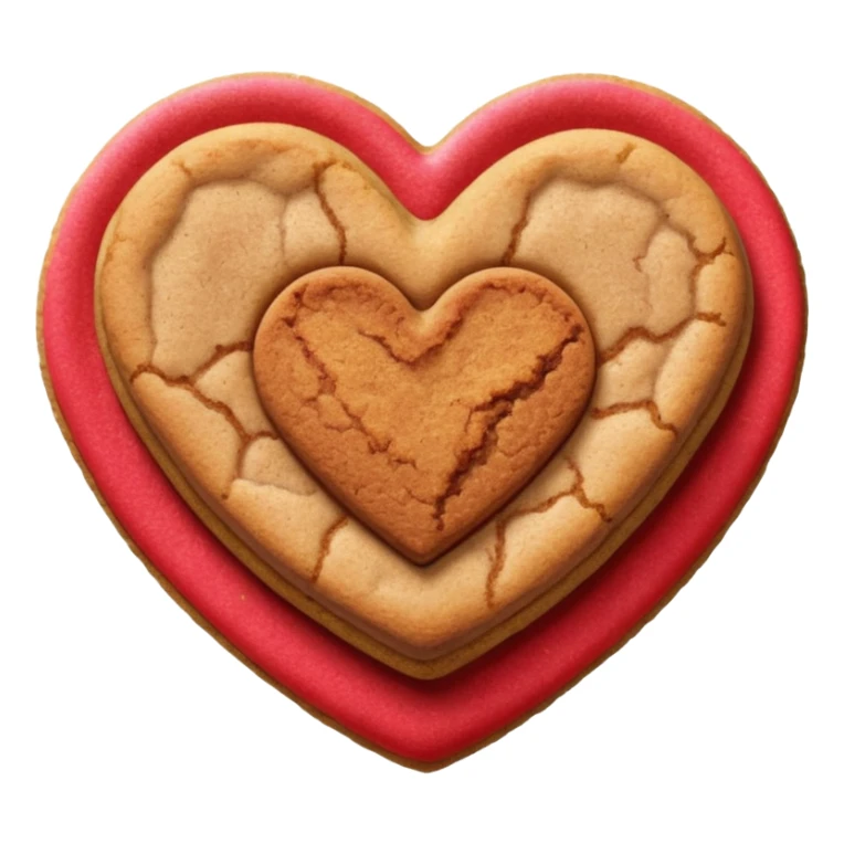 snicker doodle cookie with cinnamon powder on top in a heart shape cookie sticker