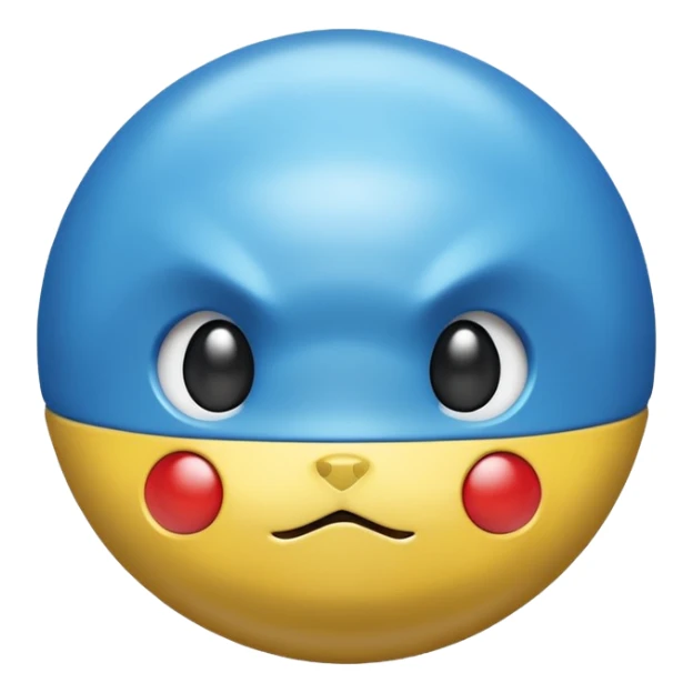 A blue Pokéball with highlights, anime Pikachu style, emoji style, variation 4 sticker