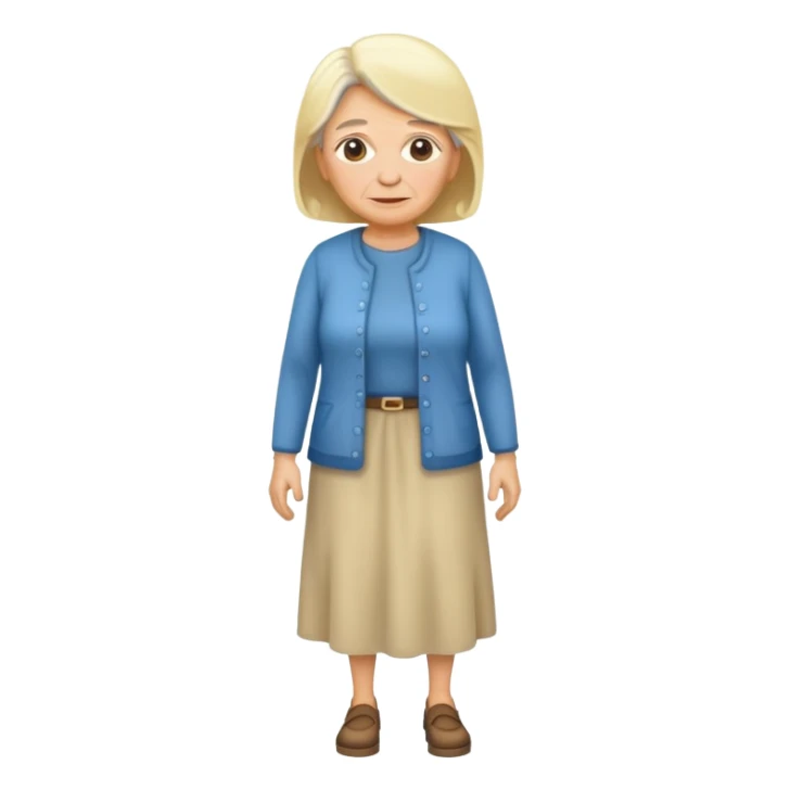 blond old woman full body standing  sticker