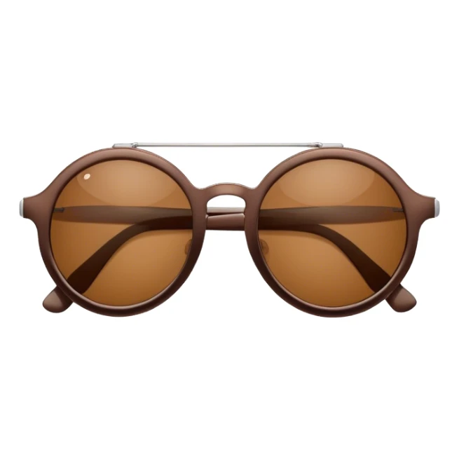 A pair of round-framed sunglasses with brown lenses sticker
