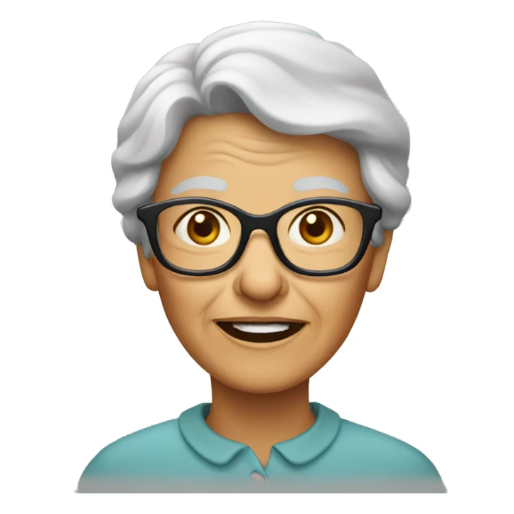 Old lady wearing glasses  sticker