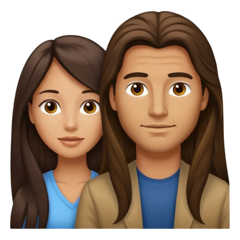 Brunette woman cock long haired man sticker