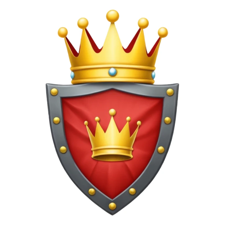 red flag with a crown on  a shield maked with a yellow chains sticker