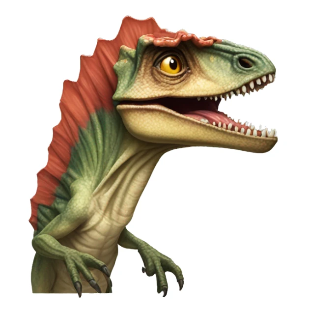 jurassic park dilophosaurus with frills spitting venom sticker