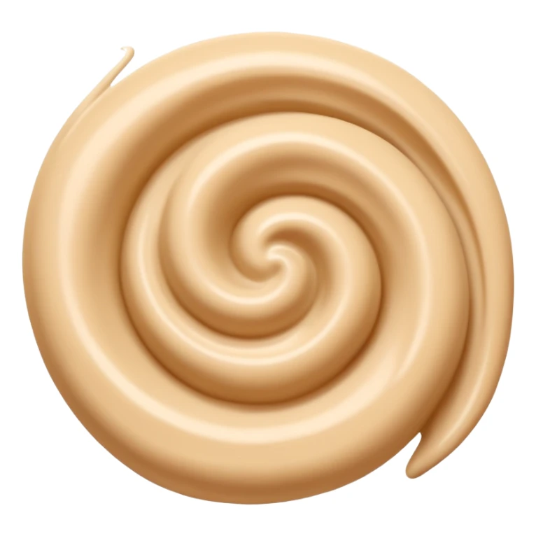 small swirl of smooth beige sesame paste with creamy slightly glossy surface and soft fluid texture, gentle ridges, natural velvety sheen, no bowl spoon or sesame seeds, soft lighting, subtle shadows, transparent background, emoji scale sticker