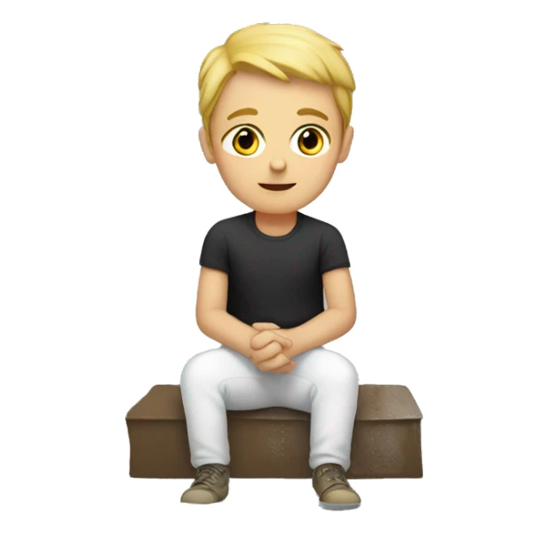 white person sitting on the floor sticker