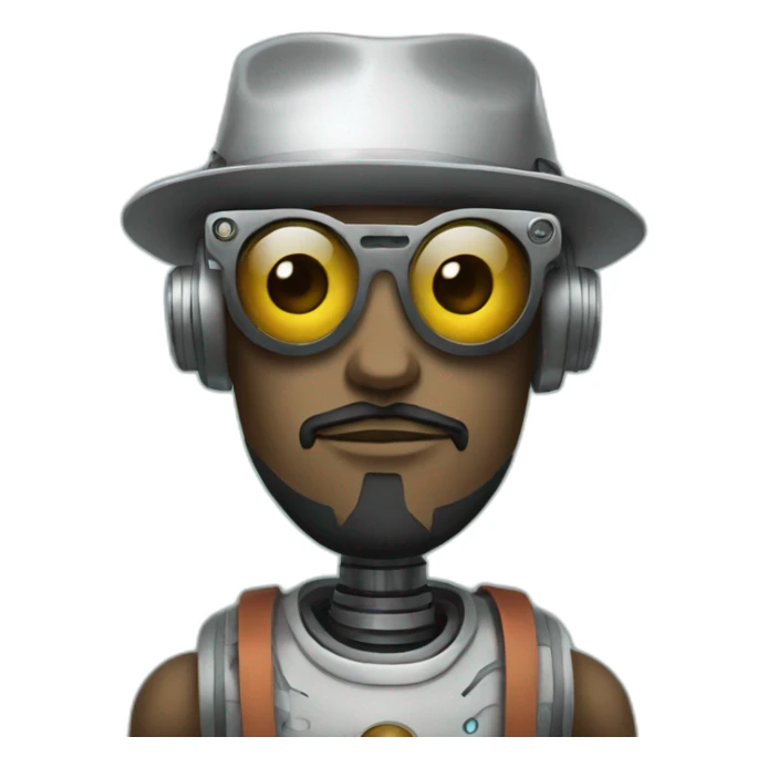 AI Robot in the style of a berlin hipster sticker