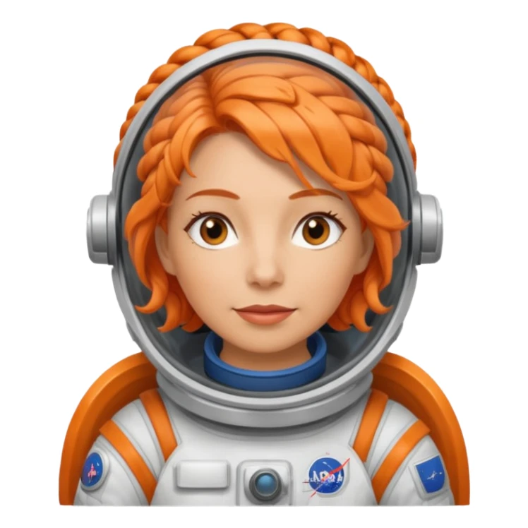 Astronauts, Middle-age, female, orange braided hair sticker