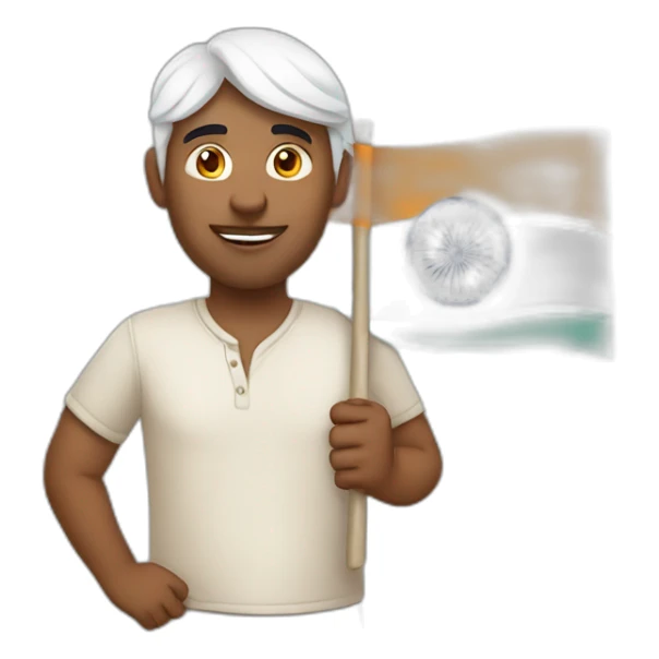 indian man holding banner sticker