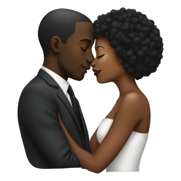 Black man kiss black woman sticker