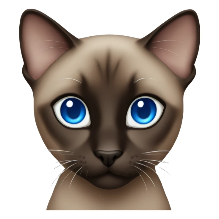 Dark brown and black Siamese cat with blue eyes sticker